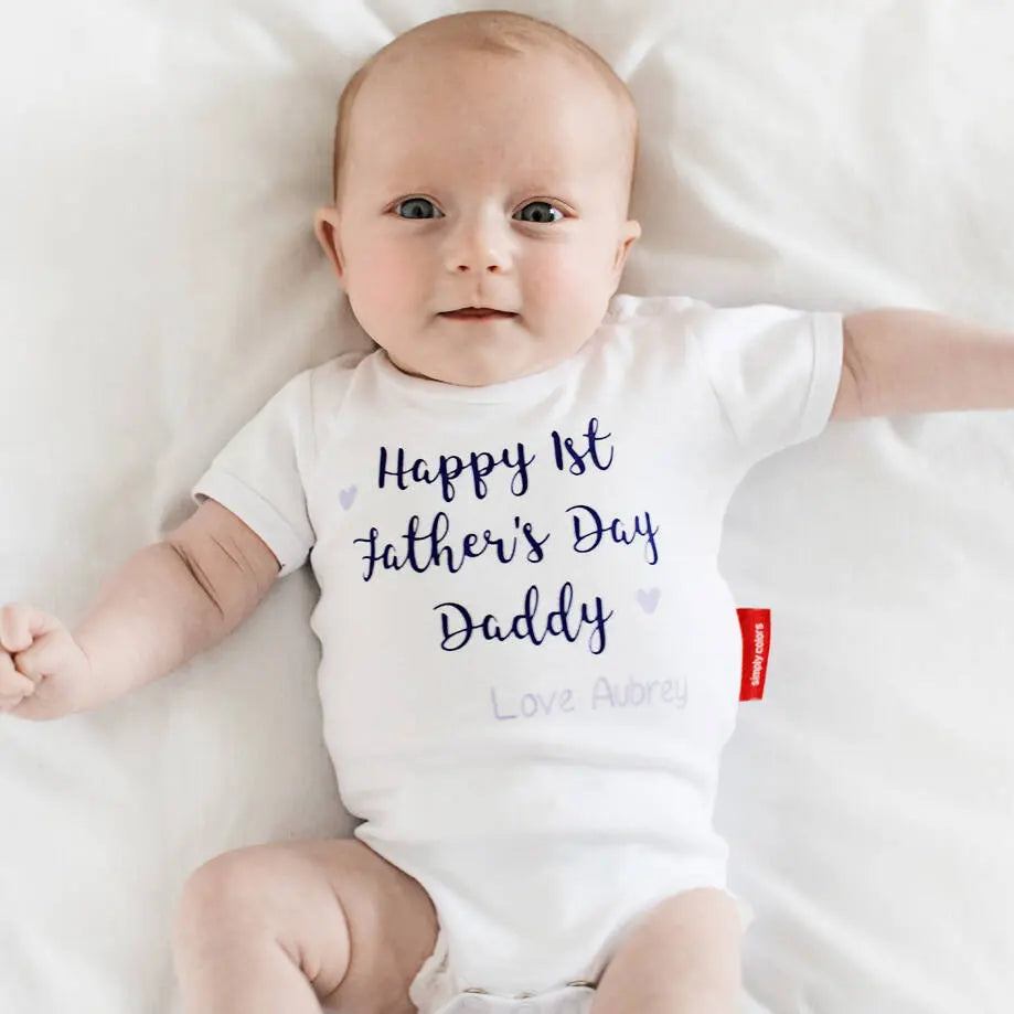 Personalised 1st Father's Day Babygrow Simply Colors