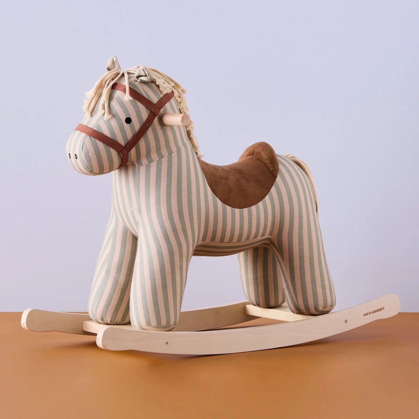 Side view of rocking horse Sam