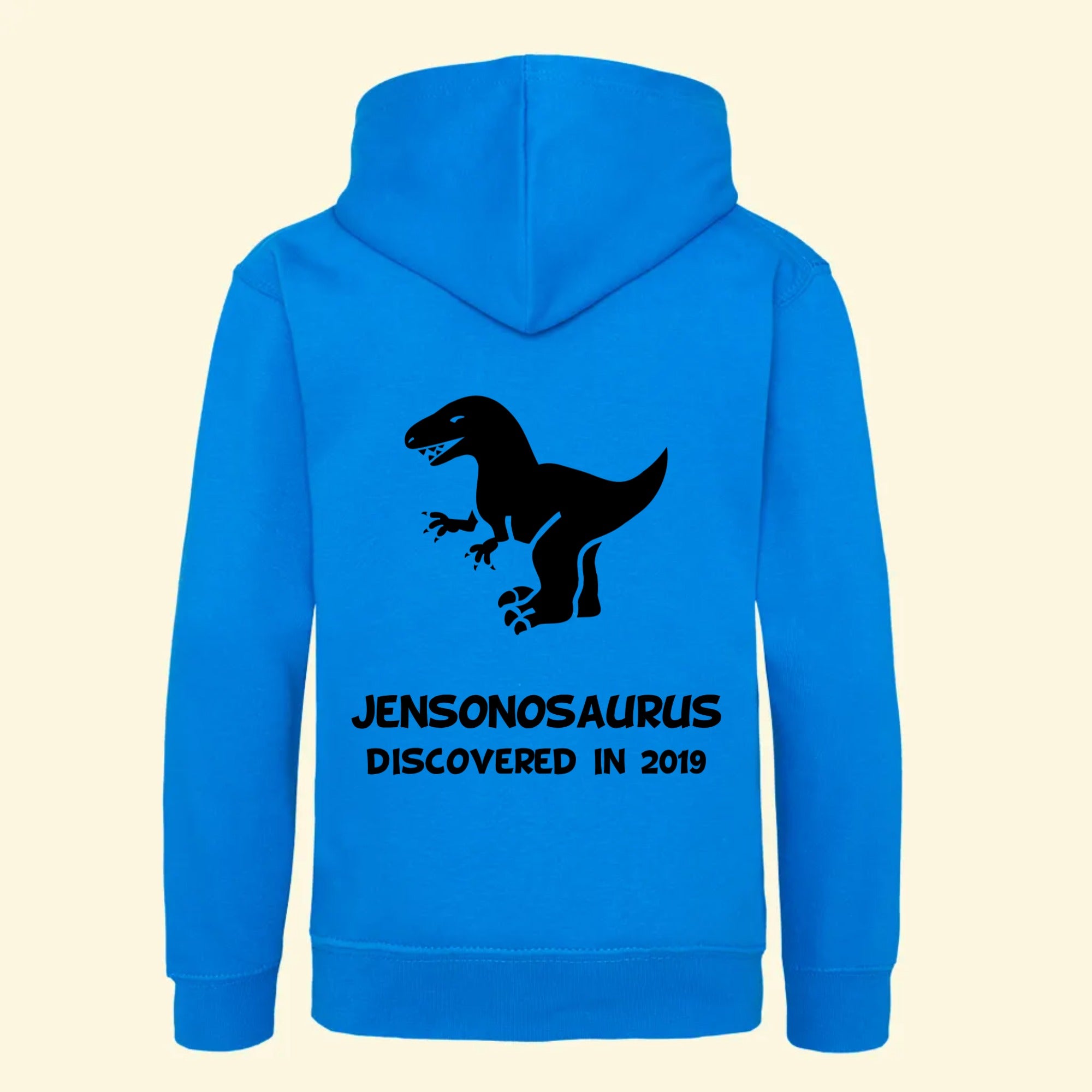 Kids Personalised Dinosaur Hoodie Back Simply Colors UK