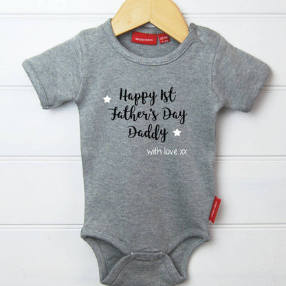 Personalised 1st Father's Day Babygrow