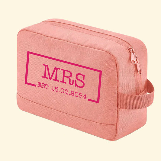 Personalised Mr/Mrs Established Wash Bag