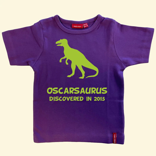 Personalised Kids Dinosaur Top Simply Colors UK