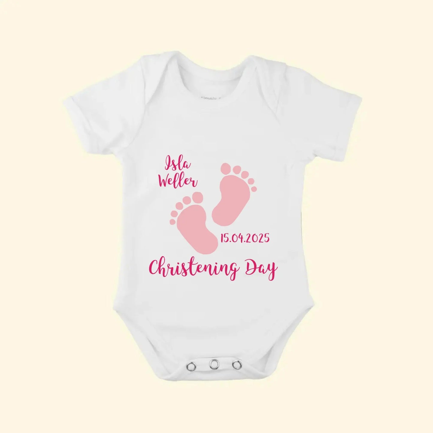 Personalised Christening Babygrow Simply Colors