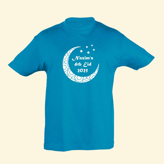 Personalised Kids Eid Cutout Moon T Shirt Simply Colors