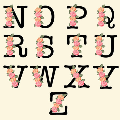 Examples of where the roses are for each letter N to Z