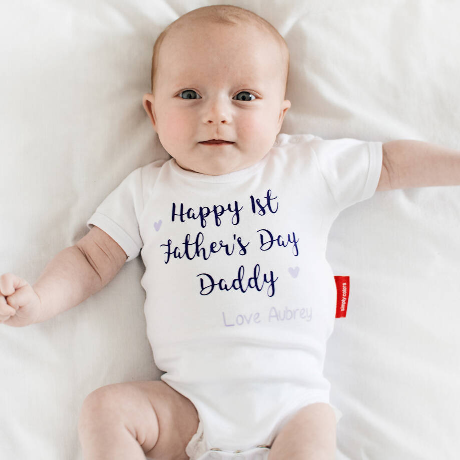 Personalised 1st Father's Day Babygrow