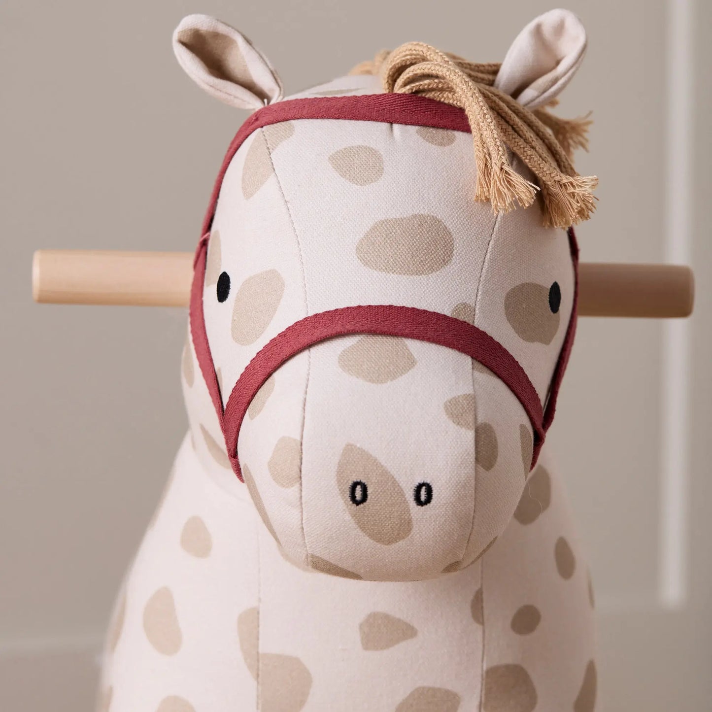 Front view of Rocking horse Dotty's head