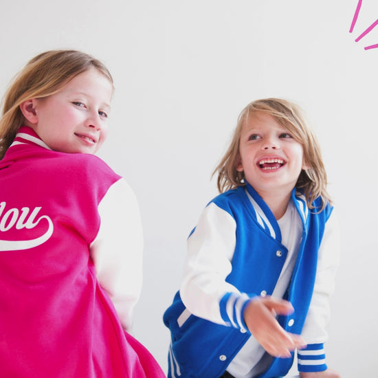 video showing different clips of varsity jackets with background music