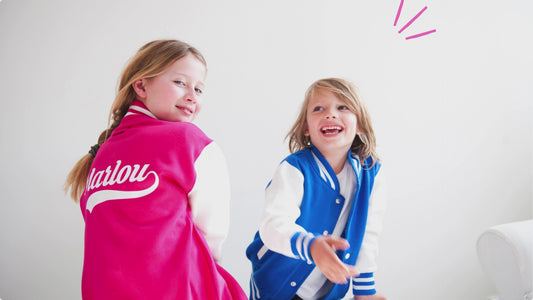video showing different clips of varsity jackets with background music