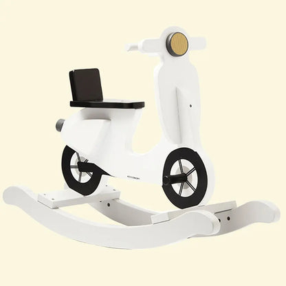 White rocking scooter side view